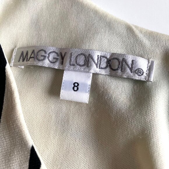 Maggy London Sleeveless Dress in Geometric Striped Pattern Sz 8 Modern Chic City - Picture 5 of 10